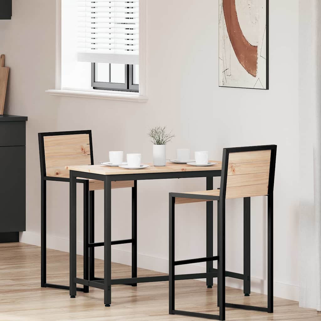 Natural Table 100 x 50 x 77 cm Engineered Wood and Steel