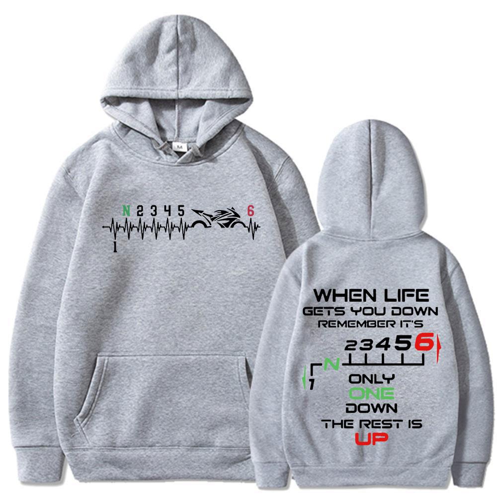 1N23456 Divertenti Abbigliamento da Motociclista Cuore da Biker Felpe con Cappuccio Uomo Donna Maniche Lunghe Oversize Felpe con Cappuccio Streetwear