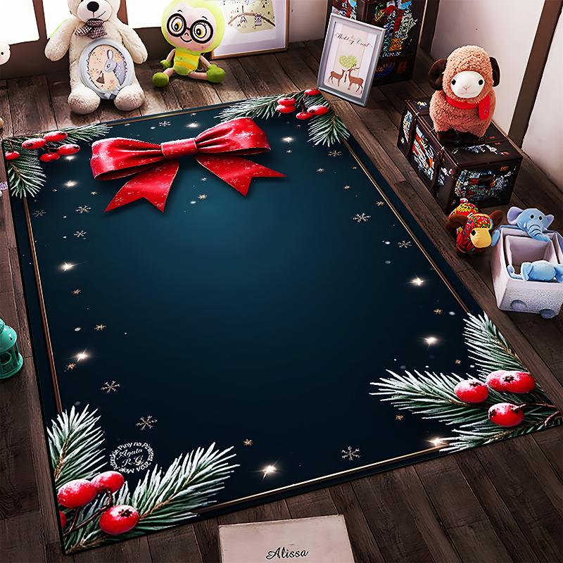 Christmas holiday decorative design carpet, non-slip rug, suitable for living room and bedroom sofas