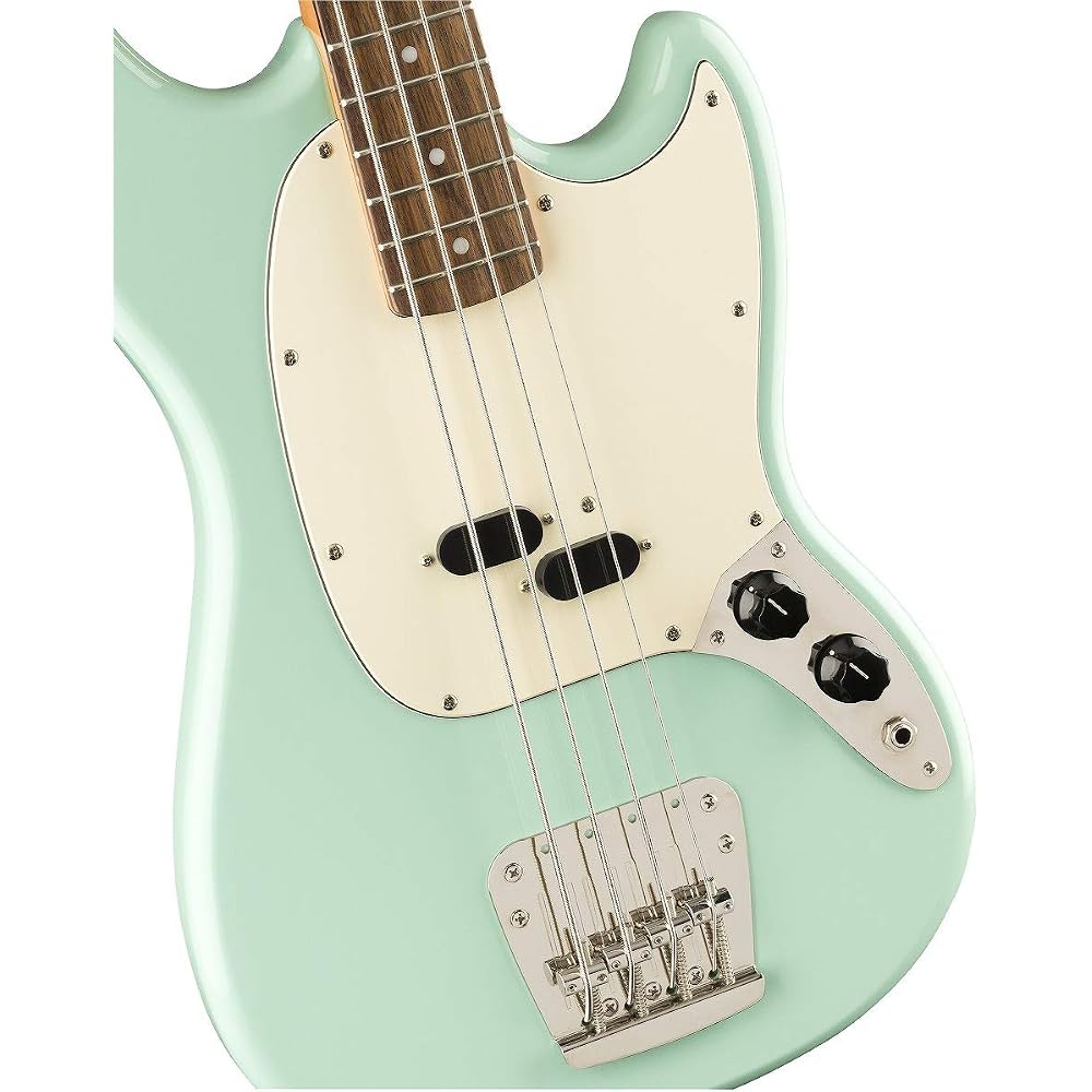Squier by Fender Electric Bass Classic Vibe 60s Mustang Bass®, Surf Green with Soft Case