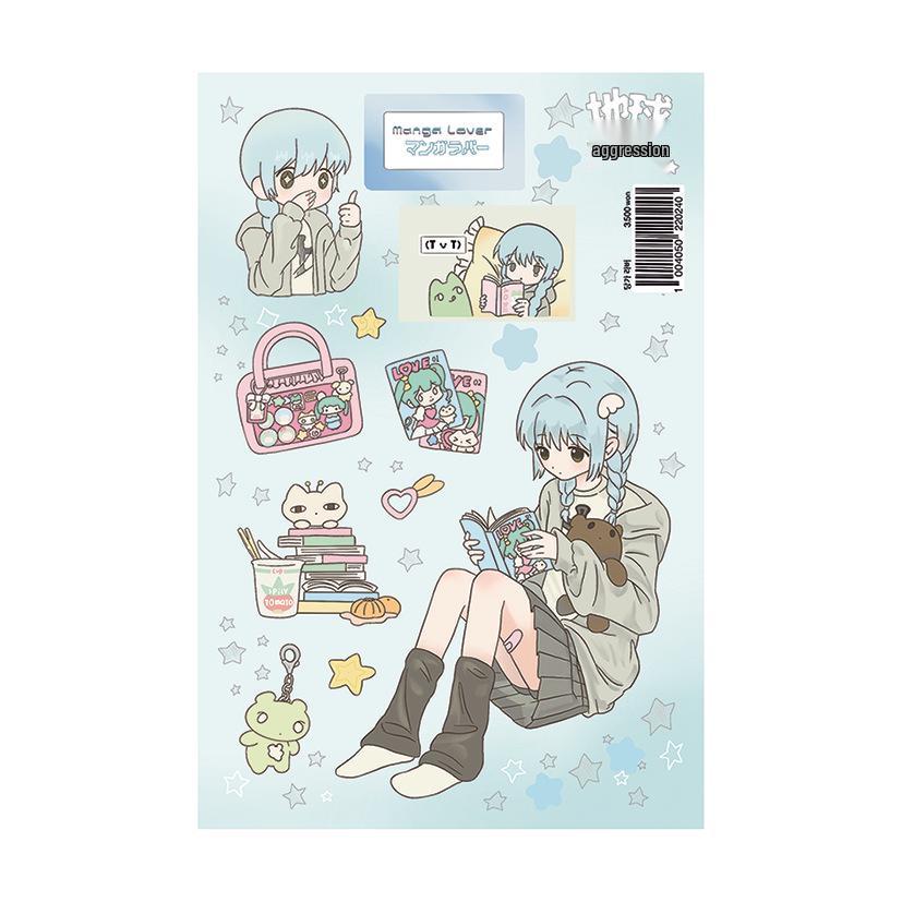 Korean Style Cartoon Girl Stickers - Cute & Creative DIY Decoration