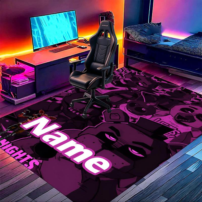 Custom Name Personalized Five Nights at Freddy's Print Carpet, Versatile Home Decor Rug, for Playroom, Apartment, Balcony, Entryway, Hallway Gift