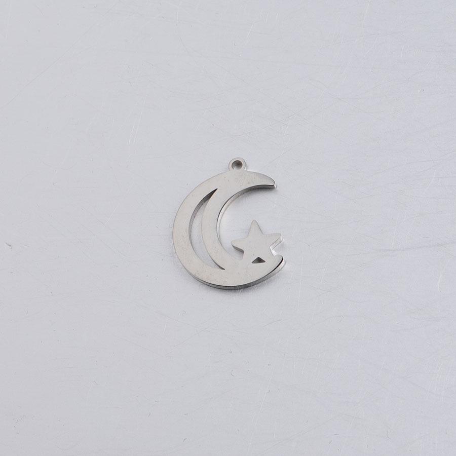 

Подвески из нержавеющей стали в виде пятиконечной звезды и луны 18x22.4мм 18*22.4mm Moon and Star