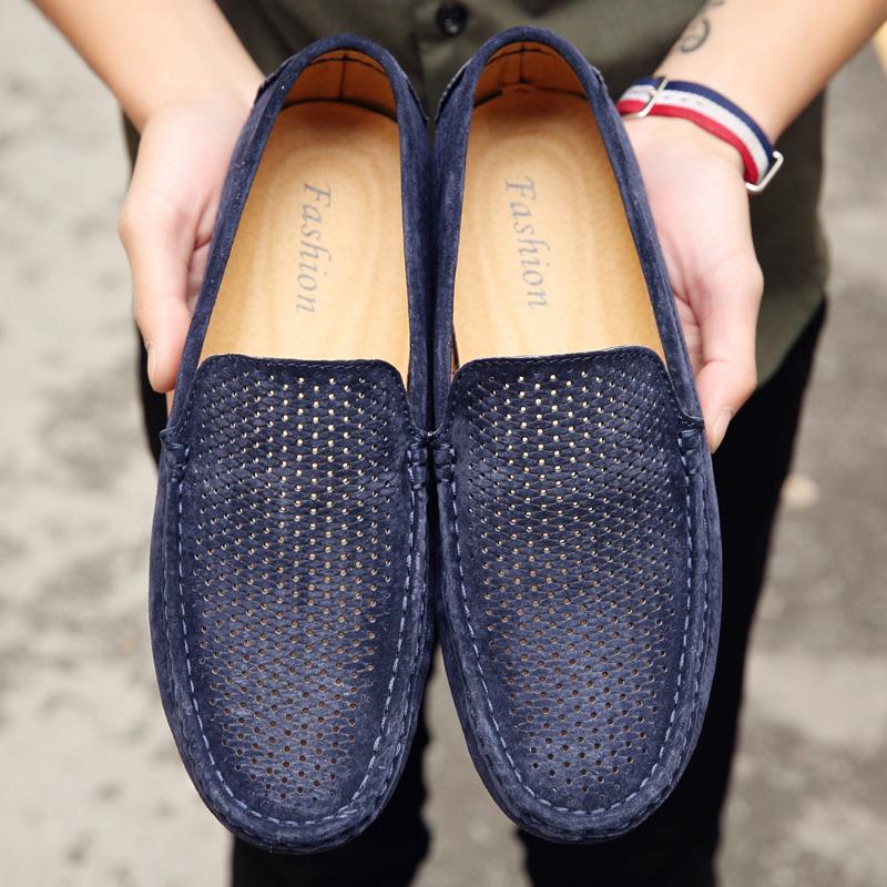 Fashion Italian Genuine Leather Breathable Casual Business Suede Shoes 2025New Men Soft Bottom Designer Lazy Shoes Outdoor Walking Shoes