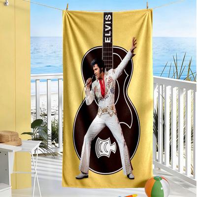 Elvis Presley Guitar Performance Beach Towel Quick-Dry Soft Microfiber Comfortable Lightweight