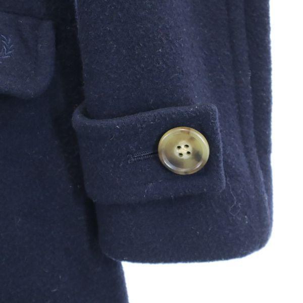 Fred Perry Wool Blend Stainless Collar Coat S Navy Blue Women Used