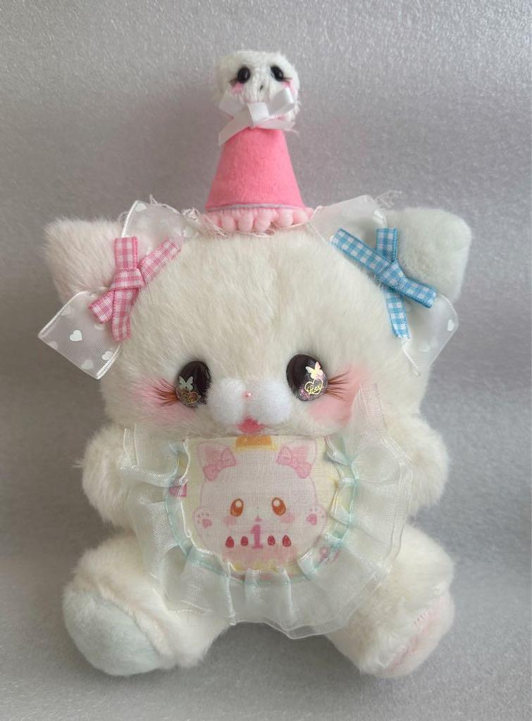 [USED] pream Sanrio cat artist teddy bear handmade stuffed toy