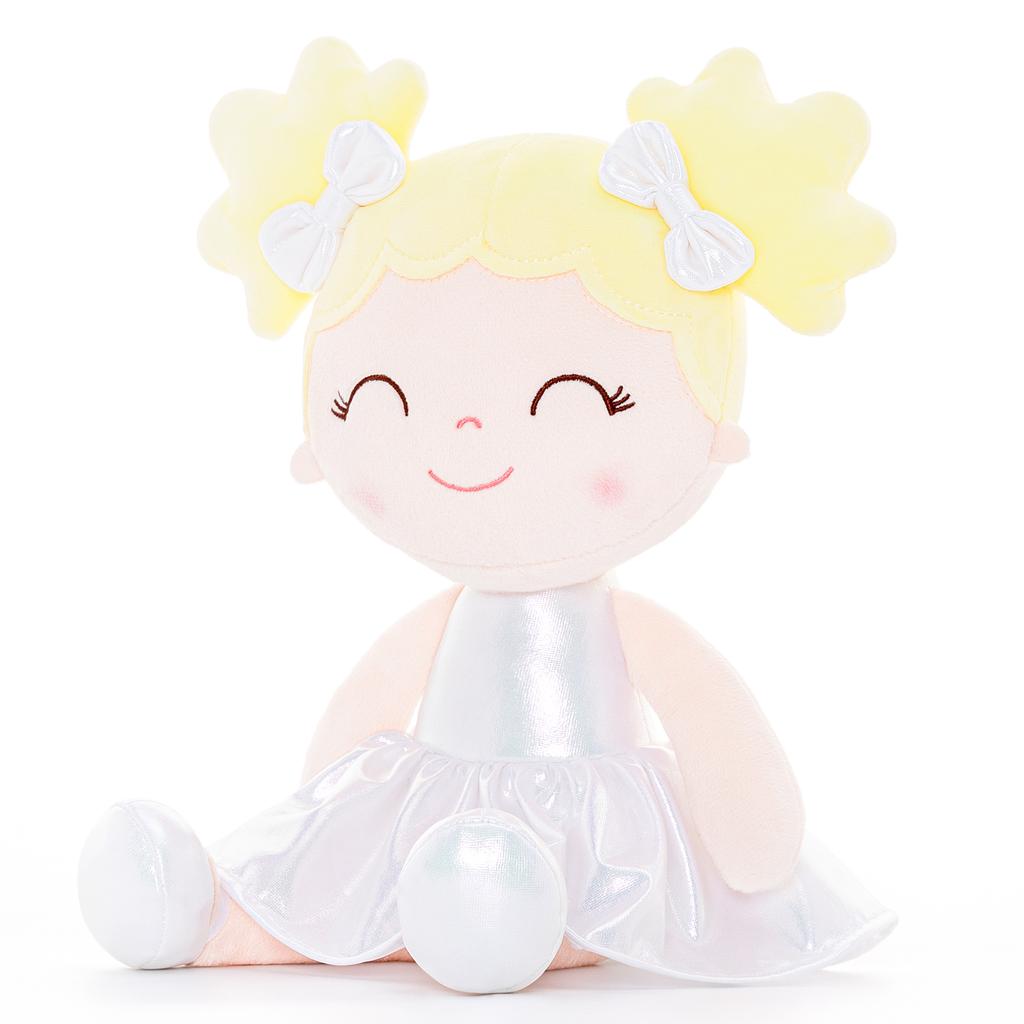 Plush Toys Girl Gifts Baby Girl Plush Doll for Baby's First Birthday Gift Curly Girl Glitter Series 30 Cm White