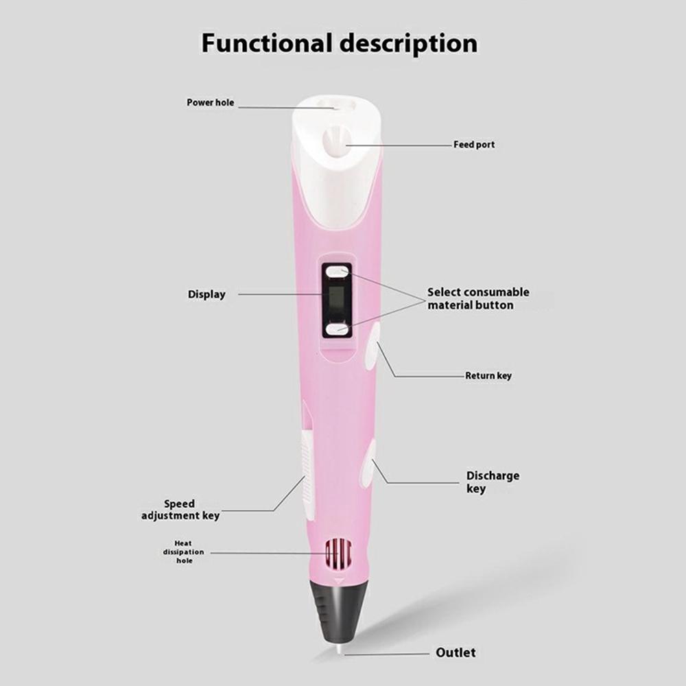

2nd Generation 3D Printing Pen High Temperature 3D Drawing DIY Doodling Tool Yellow
