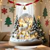Christmas Party Centerpieces Winter Ornaments, Double-sided Acrylic Snowman/Santa Claus/Reindeer/Cottage Table Xmas Fireplace Decorations for Holiday