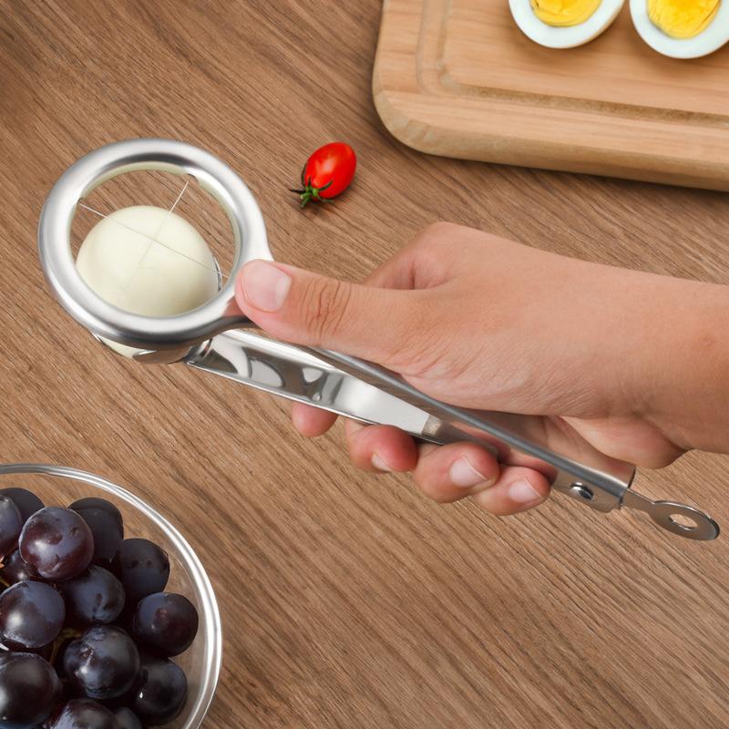 Aluminum Alloy Egg Cutter with Handle Multifunctional Portable Preserved Egg Splitter Egg Slicers Kitchen Accessories 2