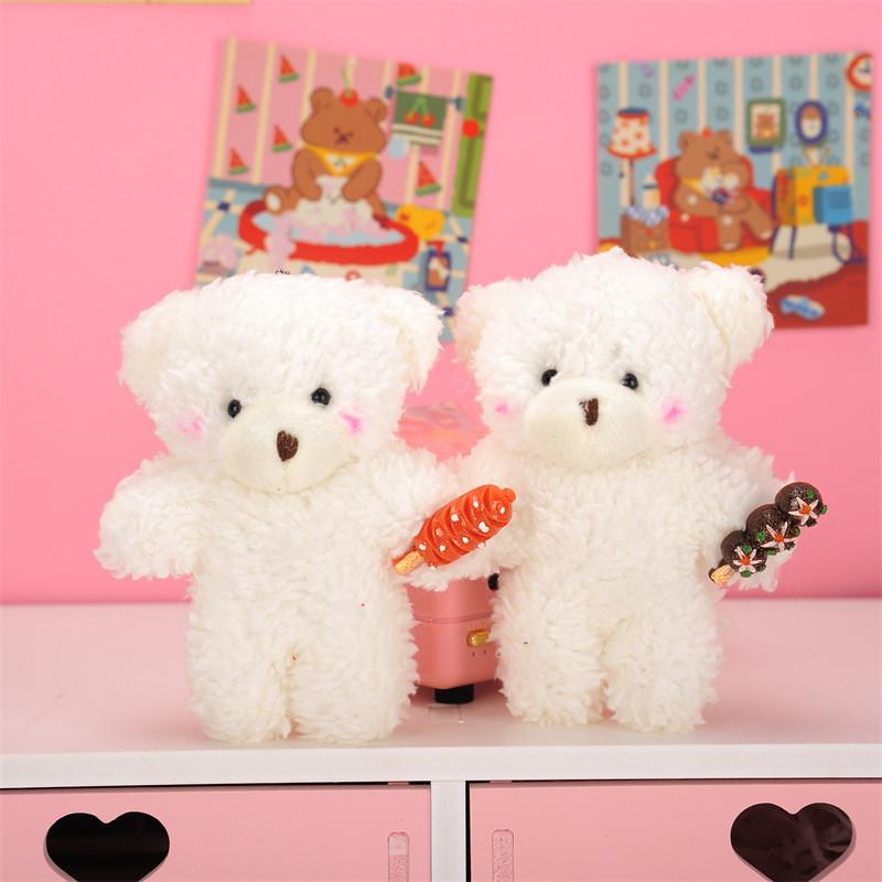 Adorable Plush Teddy Bear Keychain With Pearl For Girls' Backpacks And Bags