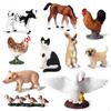Wild Safari Animal Figurines: Giraffe, Elephant, Rhinoceros, Brown Bear, Tiger, Lion, Leopard, Hippopotamus - Solid Cognitive Toys