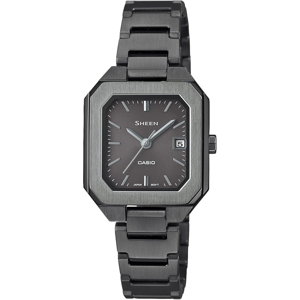 Casio Sheen Solar Women s Watch SHS-4528BJ-8AJF Dark Gray Color Stainless Steel Band