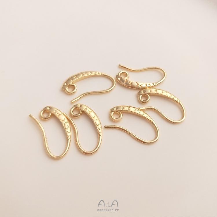 Ah La 14K Gold-Filled Fish Pattern Ear Hook Accessories for DIY Handmade Earrings