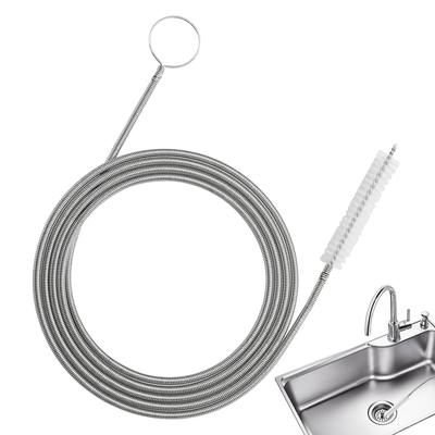 150cm Stainless Steel Car Drain Dredge Cleaning Scrub Brush Car Sunroof Drain Hole Unblocker Cleaning Tool Hose Pipe Brush