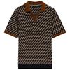 Mens Geometric Jacquard Collared Polo Shirt