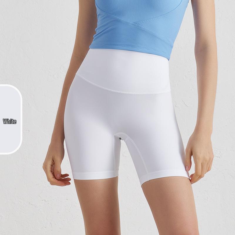 High-Waist Double-Sided Brushed Yoga Shorts - Women's European & American Style Hip-Lifting Fitness Pants