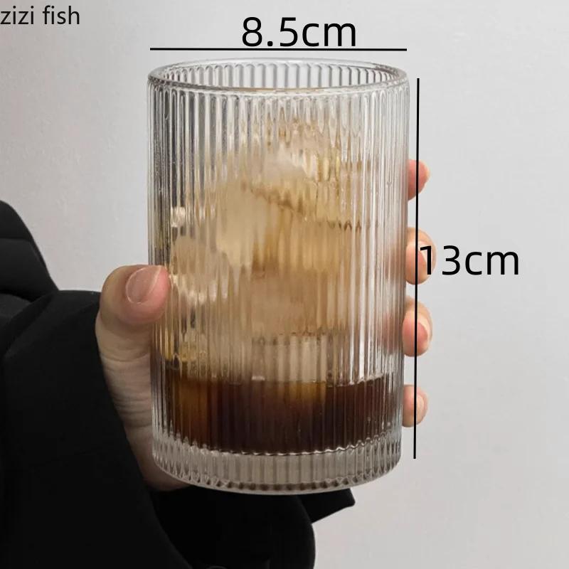 

Винтажная вертикальная узорчатая стеклянная чашка большой емкости для воды кружка для кофе кружка для напитков кружка для холодных напитков бокал для вина бокалы для вина 500ml