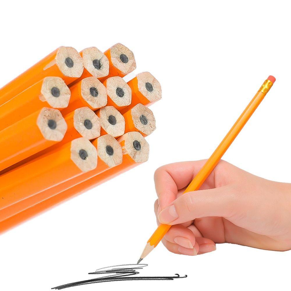 10Pcs with Eraser Pencils Stationery Supplies Wooden Pencil Fashion Drawing Pen for Office School