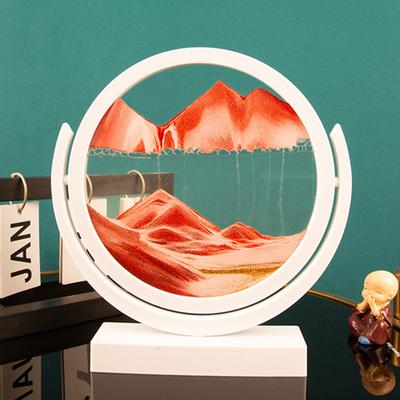 Pittura su Sabbia Fluttuante Hourglass Rotante Vetro Rotondo 3D Sabbia Mobile Profondità Marine Clessidra Decorazione Moderna per la Casa Orologio a Sabbia Regalo