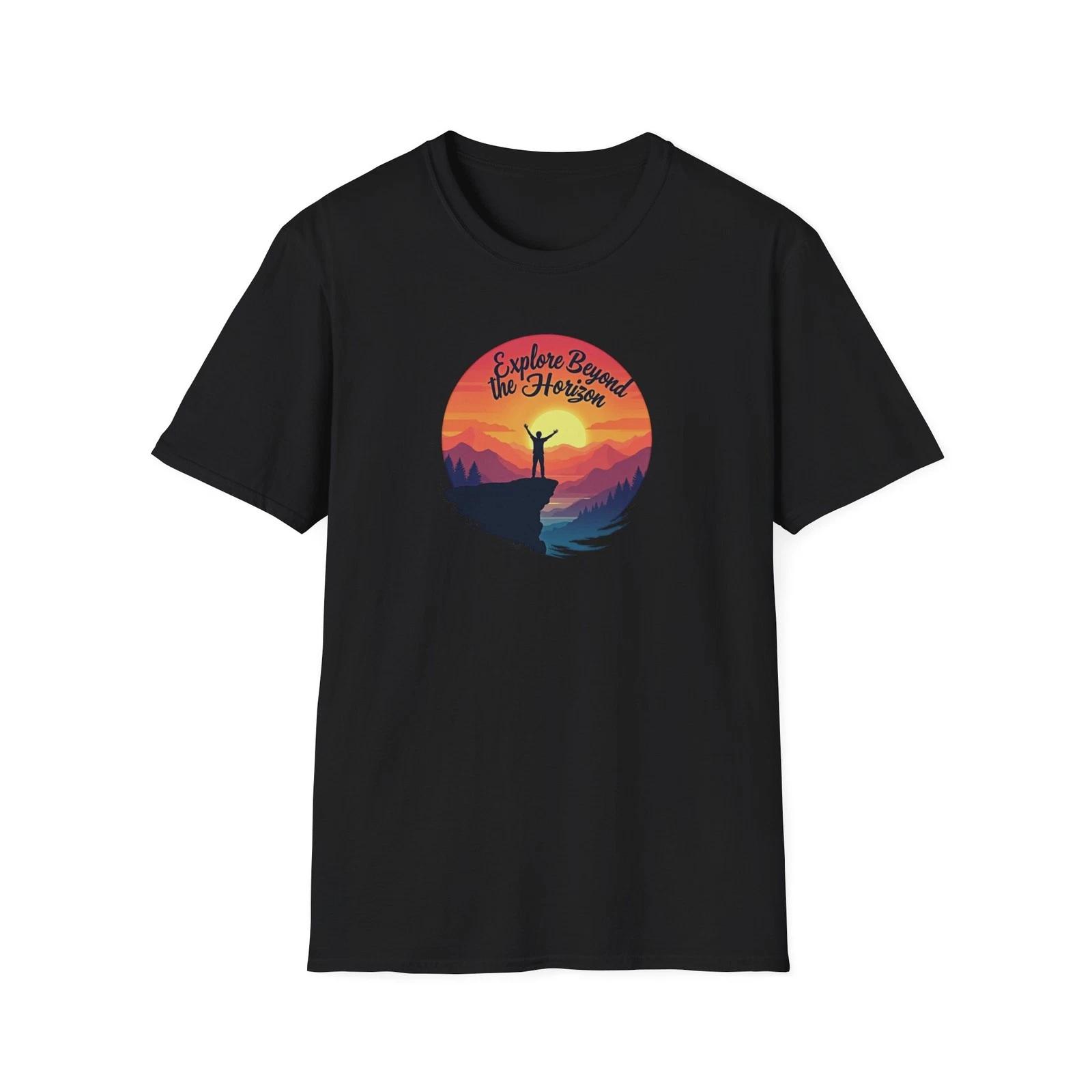 Explore Beyond the Horizon T-Shirt | Mountain Sunset Hiker Design 4XL