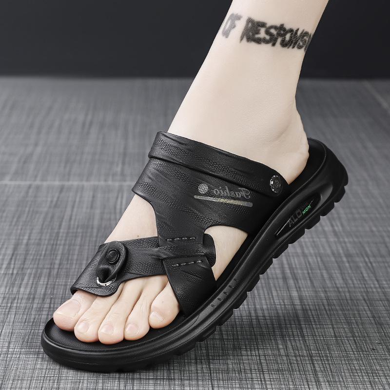 Slippers Summer New Soft Bottom Breathable Casual One-word Drag Seaside Wading Cover Toe Sandals