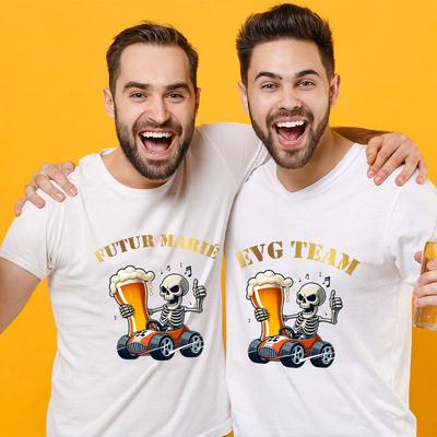 Team Groom Squad Best Man T-shirt Groomsman Tees French Men's Beer Single Farewell Bachelor Evg Party Shirt Wedding Y2k Tops