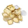 Golden Tray Jewelry Display Plate Kichen Food Fruit Round Stroage Organizers