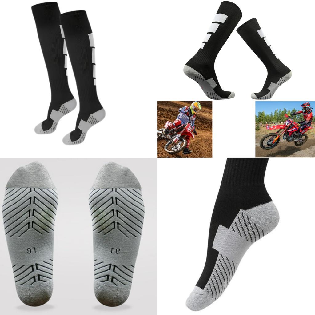 [SundaySkullClub] Motocyklové boty Vysoké ponožky Kompresní dlouhé ponožky Off Road Motokros Enduro Trial Engineer Boty Ponožky Staged Compression Fati