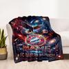 Bayern Munich Galaxy Fan Art Customize Your Name Blanket Throw Customizable Blanket Durable Comfort Suitable for Picnics Office Chair Seaside