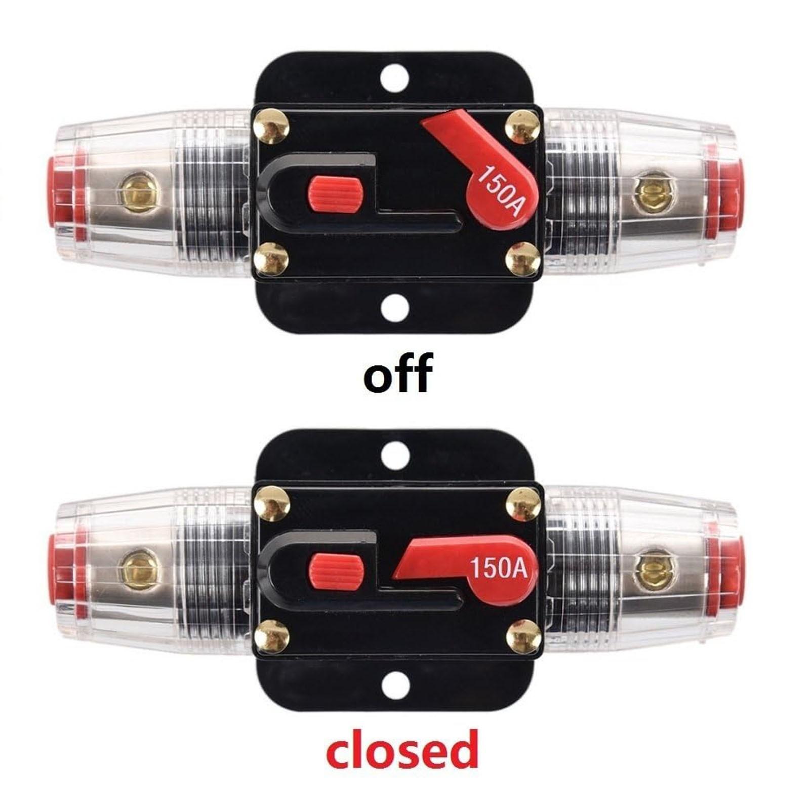 

Держатели 40A 20A 30A 50A 60A 80A 100A 150A Автоматический выключатель для автомобильной аудиосистемы и усилителей Перегрузка Инвертор 12В-24В Замена предохранителей One Size