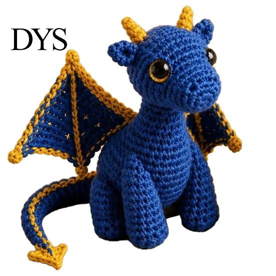 Crochet Dragon Doll with Card, Emotional Support Handmade Decor, Mini Decor Knitting Ornament, Inspirational Gifts for Family Friends Toy