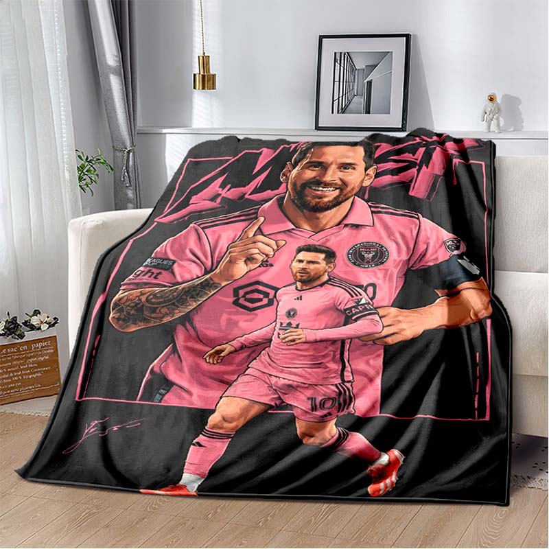 Portugal Ronaldo No.7 Print Flannel Throw Blanket Soft Warm Sofa Bed Cover For Football Fans Kids Teens