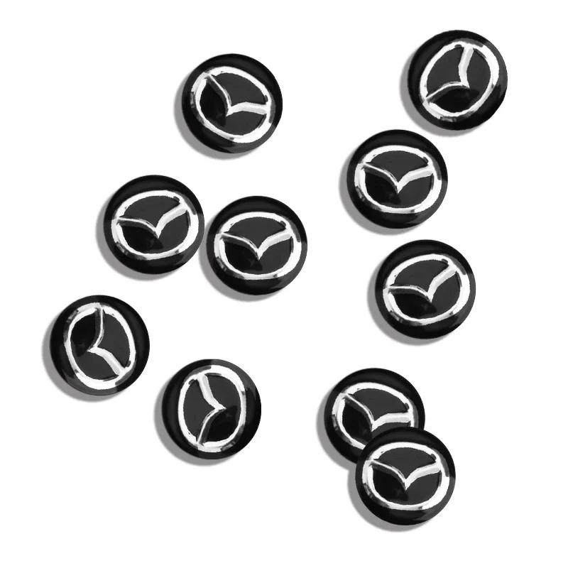 14mm 5/10pcs Car Remote Control Key Car Logo Sticker For Mazda 2 3 5 M5 Ms CX-4 CX-5 CX6 M3 M6 MX3 MX5 Rx8 Car Accessories