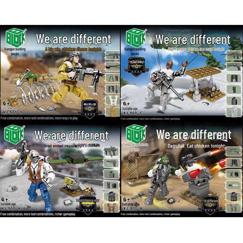 Movable Military Minifigure Building Blocks for Boys