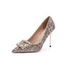 Gold Wedding Shoes Autumn New Pointed Pearl Thin Heel Sequin Light Mouth Wedding Dress Bridal High Heels