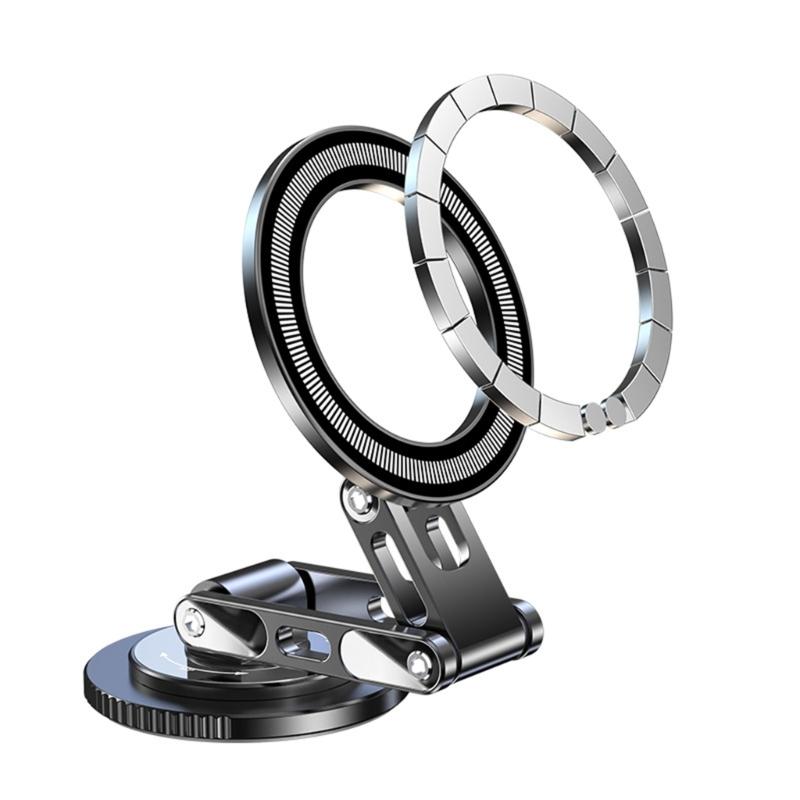 Adhesive Phone Holder Car Dashboard Mount Magnetic Foldable Stand 360 Degree Rotating Cellphone Holder Stand