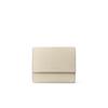 BONAVENTURA Flap Small Wallet in Shrink Leather (Ivory x Etoupe) - European-Grade Leather, Minimalist, Genuine Leather, Perfect Gift (BWAT40-IVET)