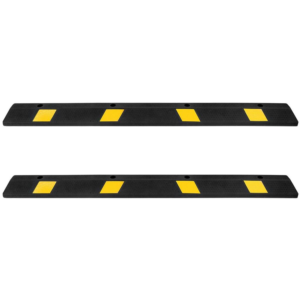 Parking Stopper, 1840 mm 2 Pcs Heavy Duty Parking Aid for Garage, Rubber Curb Garage Floor Stopper with Reflective Strips, Aid Gadgets for Cars Vans