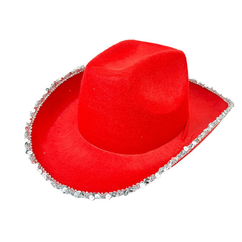 Halloween Cowboy Hat With Silver Edge For Costume Party And Cosplay