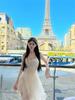 Elegant High-End White Mesh Princess Dress with Irregular Skirt for Special Occasions