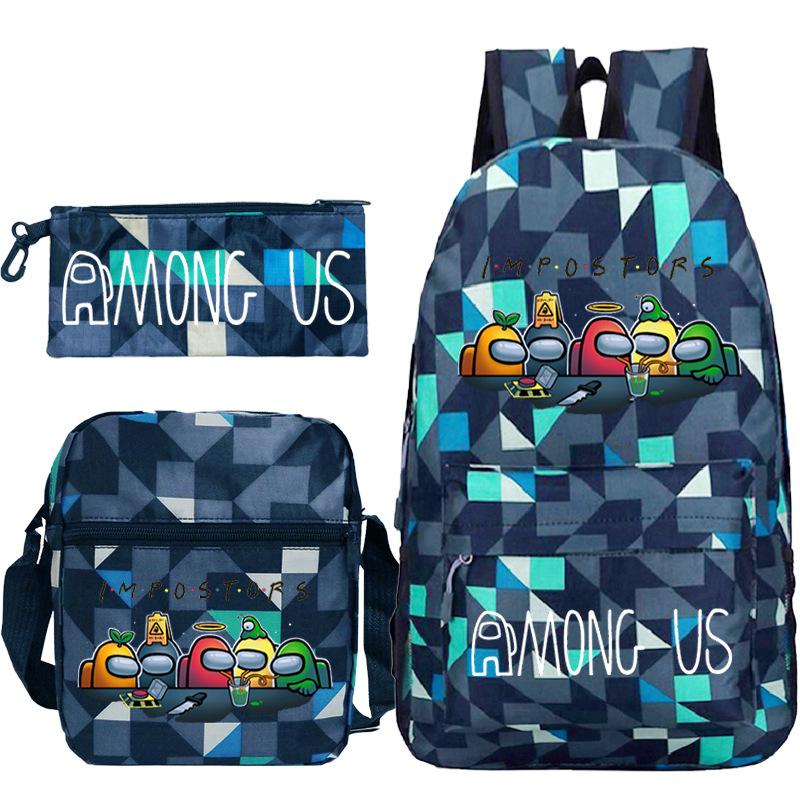 Game Merchandise Printed Schoolbag Three-Piece Backpack Set