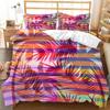 3D Summer Seaside Bedding Set Palm Leaf Plant Duvet Cover Pillowcase 2/3 AU/DE/US/UK/EU Full-size Home Decoration