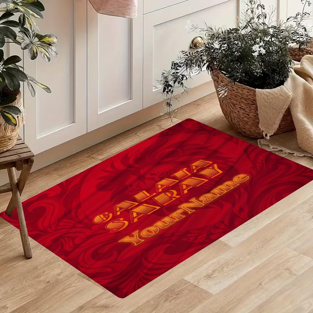 Galatasaray1 Personalized Name Kitchen Carpet Nonslip Floor Mat Ideal Entryway Door Mat Laundry Room Bathroom Foot Mat