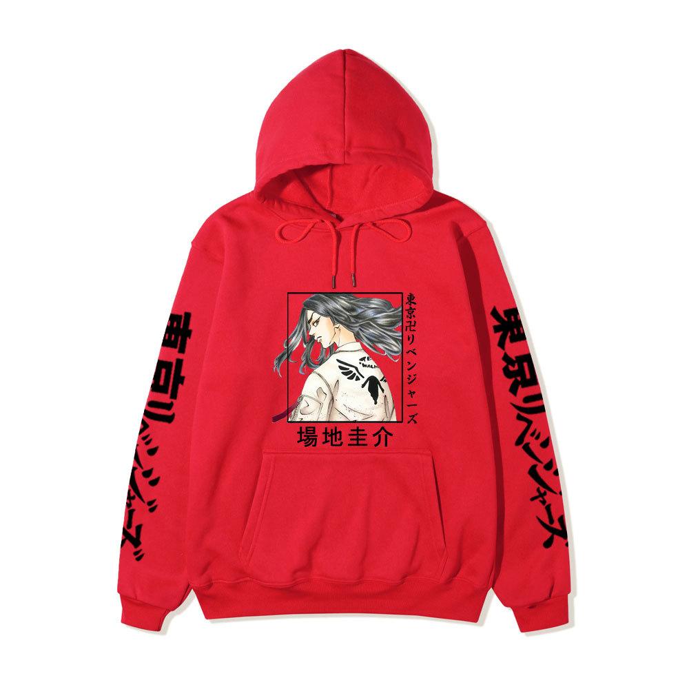 Tokyo Revengers Baji Keisuke Unisex Fleece Hoodie Autumn Winter Anime Character Print Long Sleeve Casual Pullover Sweatshirt