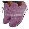 Autumn new large-size mesh breathable women's shoes hot-selling lace-up sports and leisure shoes sequined running shoes