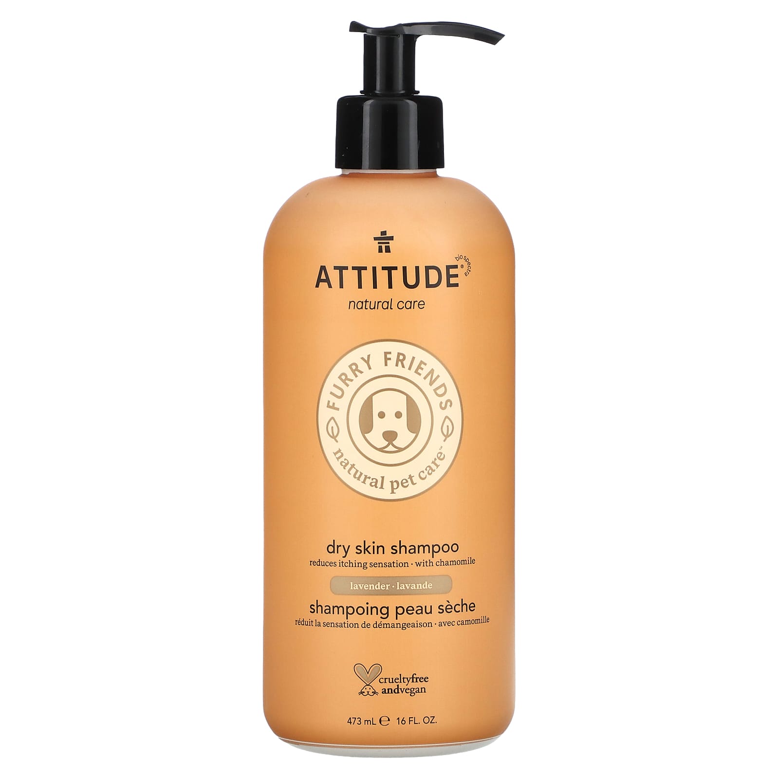 

ATTITUDE, Furry Friends Natural Pet Care, шампунь для сухой кожи, лаванда, 16 жидких унций (473 мл)