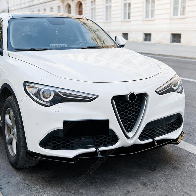 For Alfa Romeo Stelvio 2017 2018 2019 2020 2021 2022 2023 2024 2025 2026 Automobile Front Bumper Lip Body Modification Kit