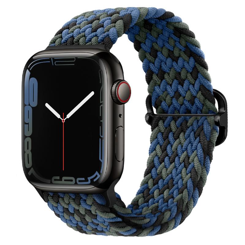 Elastic Woven Nylon Band F Smart Apple Watch Band 40 41 44 45MM Iwatch SE8 7 5 6 , Alloy Buckle Sport Soft Breathable Accessories Strap Blet Bracelet